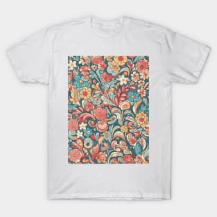 Floral Pattern Colorful Cartoon: Blossom Cartoon Carnival T-Shirt